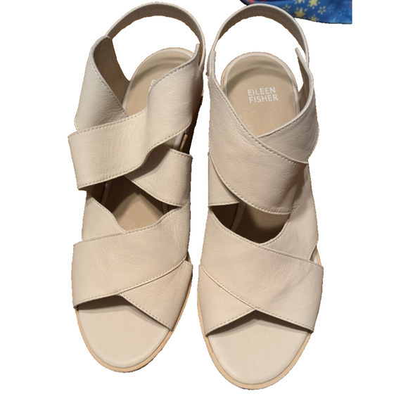 NEW Eileen Fisher Rai Sandals LEATHER Slingbacks Size 11 NWOB - Picture 1 of 5